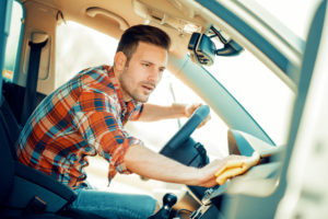 cleaning car interior